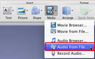 power point for mac 2011 audio track across all slides